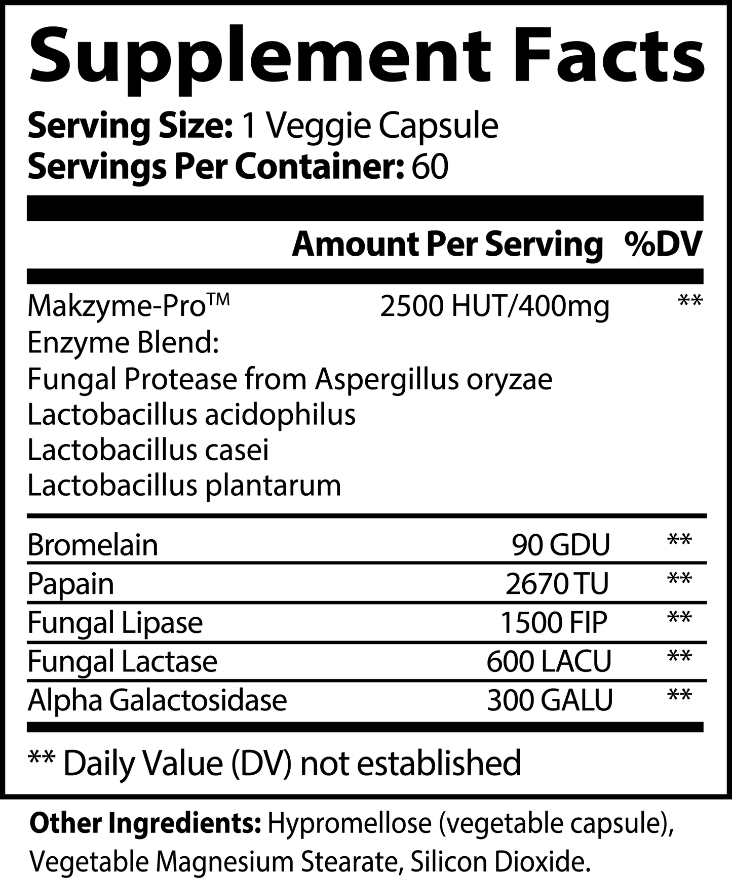Digestive Enzymes Supplement – Supports Gut Health & Digestion – Breaks Down Proteins, Fats & Carbs – with Bromelain, Papain & Probiotics for Bloating & Gas Relief, 60 count