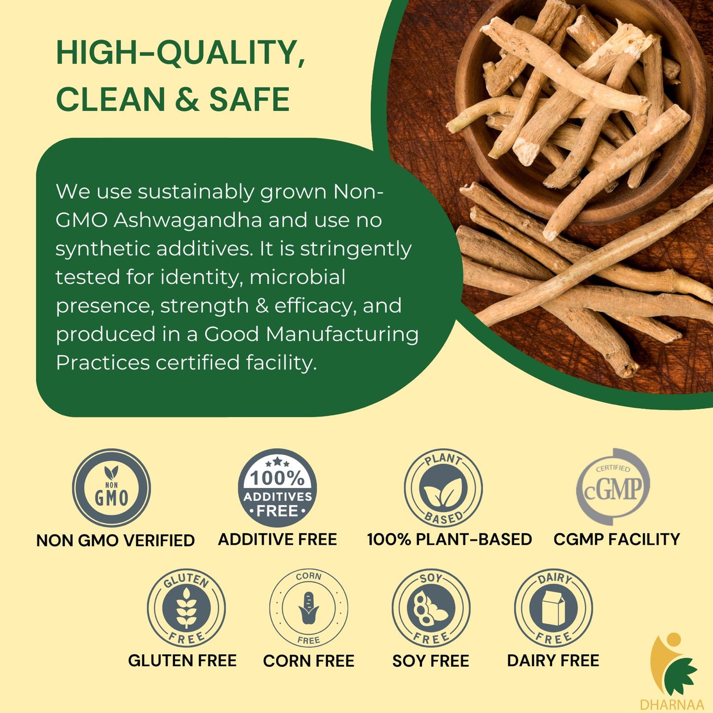 Ashwagandha – High-Potency Organic Root Powder & Extract – Stress Relief, Cortisol Support & Energy Booster – Adaptogen for Mood & Sleep – Non-GMO, Vegan,60 count