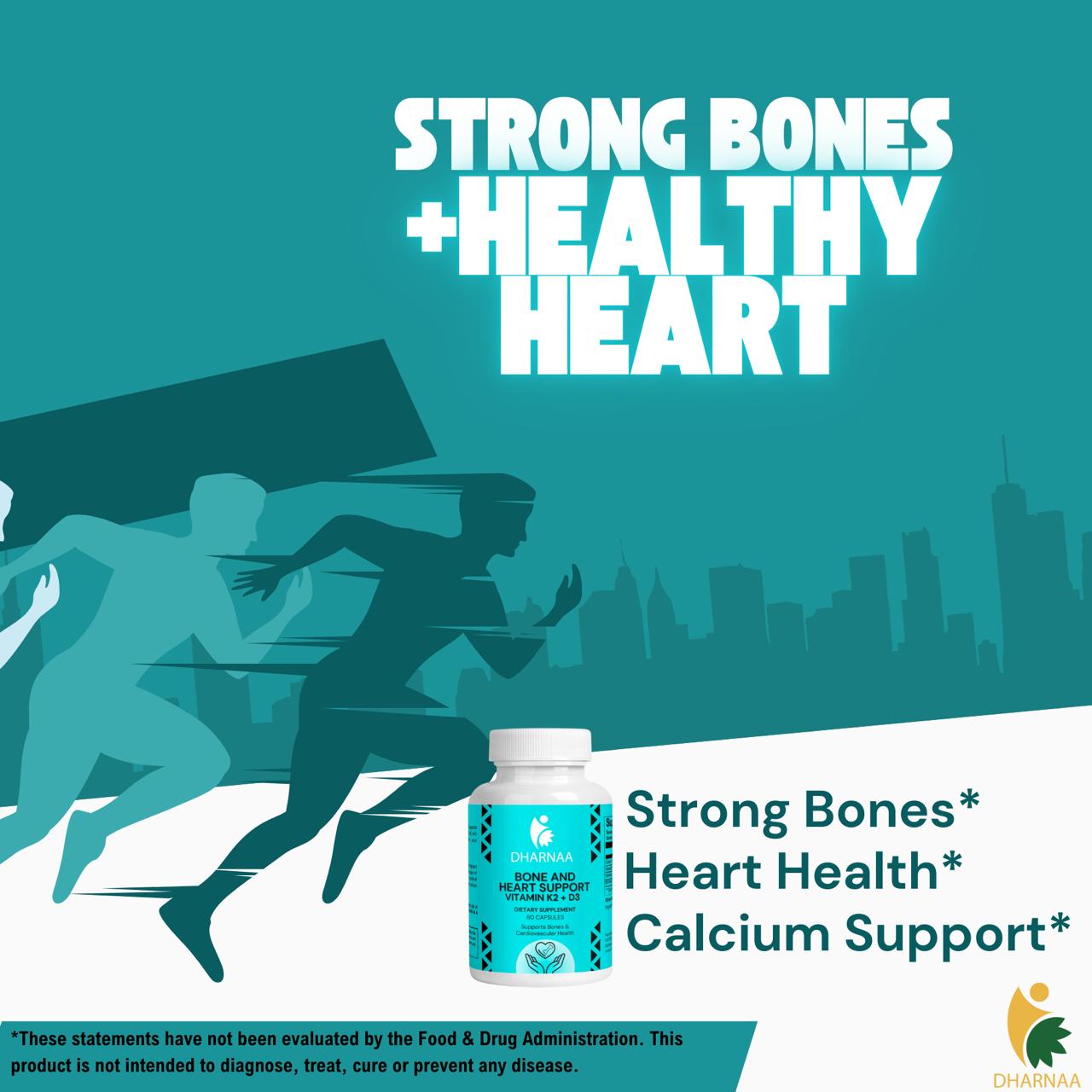 Vitamin K2 + D3 Supplement – Supports Bone & Heart Health – High-Potency MK-7 for Calcium Absorption – Non-GMO, Vegan, Third-Party Tested, 60 count