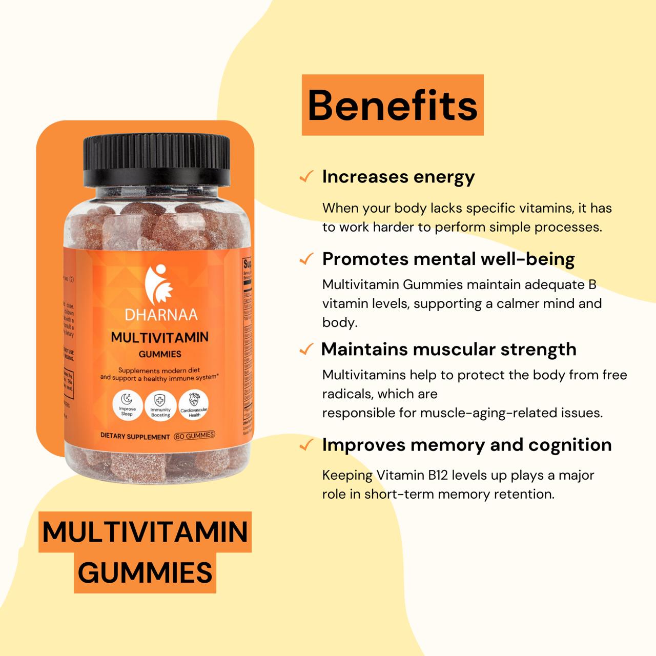 Multivitamin Bear Gummies for Adults – Supports Energy, Immune Health & Overall Wellness – Delicious, Chewable Vitamins with Essential Nutrients – Non-GMO, Gluten-Free, Vegan-Friendly, 60 count