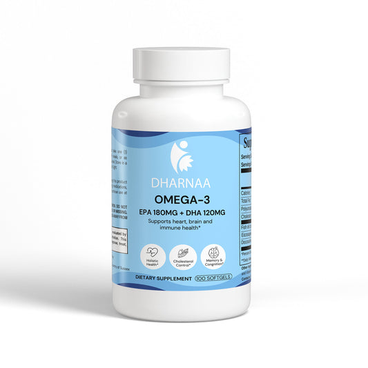 Omega-3 Fish Oil 1000mg – High-Potency EPA 180mg &amp; DHA 120mg – Supports Heart, Brain &amp; Joint Health – Burpless, Non-GMO, Mercury-Free Softgels, 100 counts
