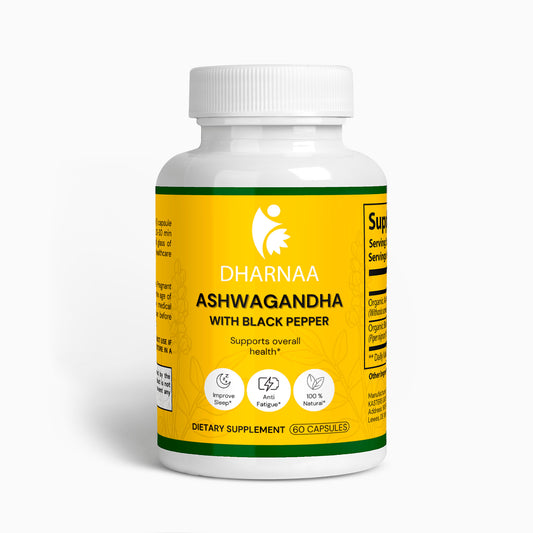 Ashwagandha – High-Potency Organic Root Powder & Extract – Stress Relief, Cortisol Support & Energy Booster – Adaptogen for Mood & Sleep – Non-GMO, Vegan,60 count